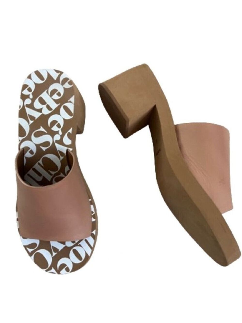 See by Chloe Essie Tan Leather Mule Sandals. Size 38